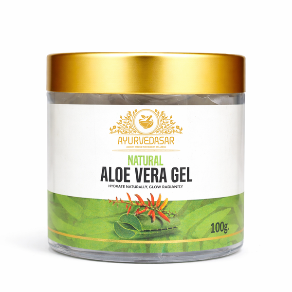 Ayurvedasar 99% Pure Natural Aloe Vera Gel - Cold-Pressed Inner Fillet for Face, Hair & Body, 100g