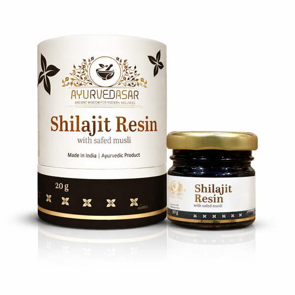 Ayurvedasar Premium Himalayan Shilajit Resin with Safed Musli - 60% Fulvic Acid, 85+ Trace Minerals, 20g