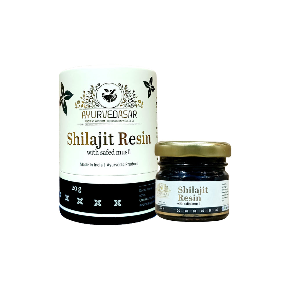 Ayurvedasar Premium Himalayan Shilajit Resin with Safed Musli - 60% Fulvic Acid, 85+ Trace Minerals, 20g