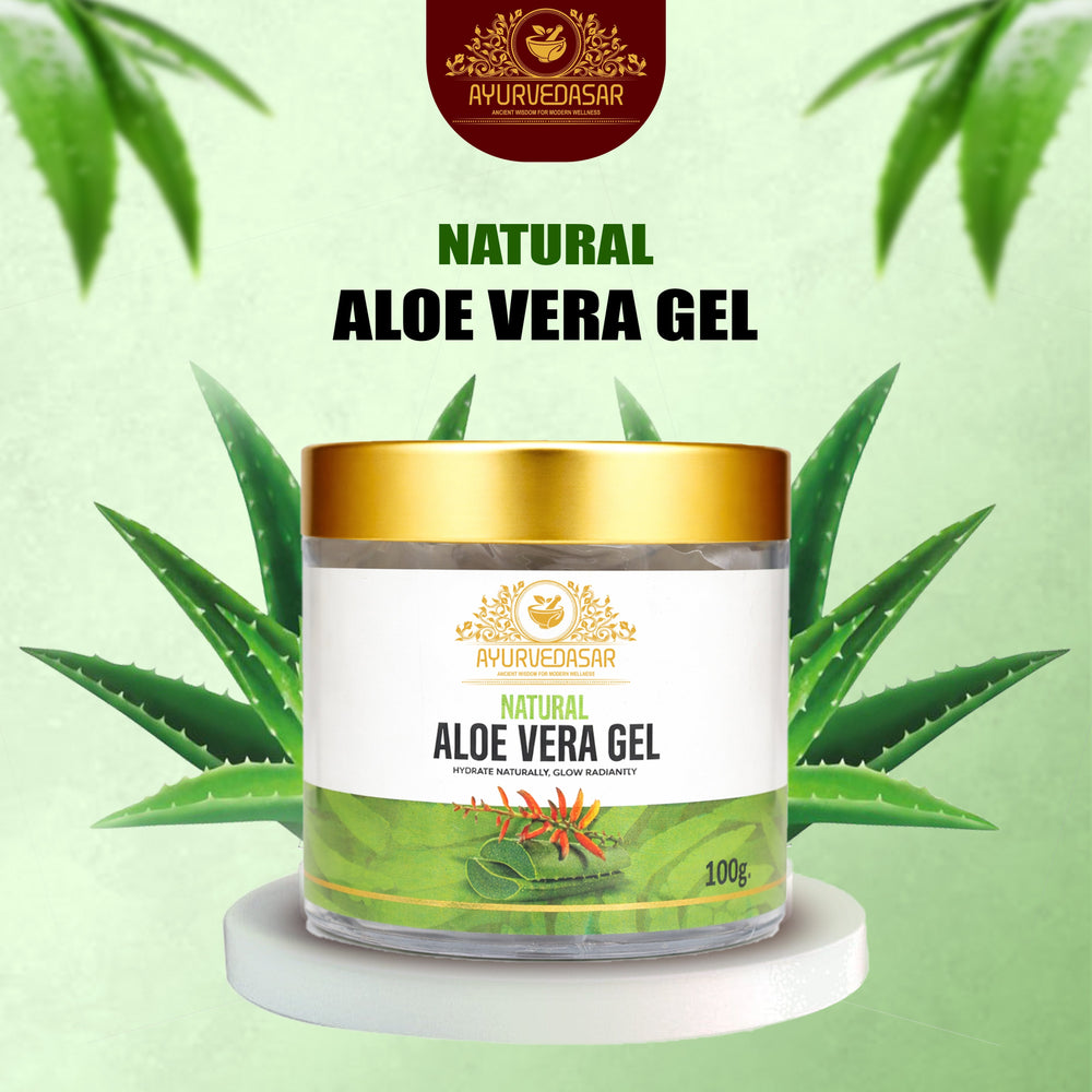Ayurvedasar 99% Pure Natural Aloe Vera Gel - Cold-Pressed Inner Fillet for Face, Hair & Body, 100g