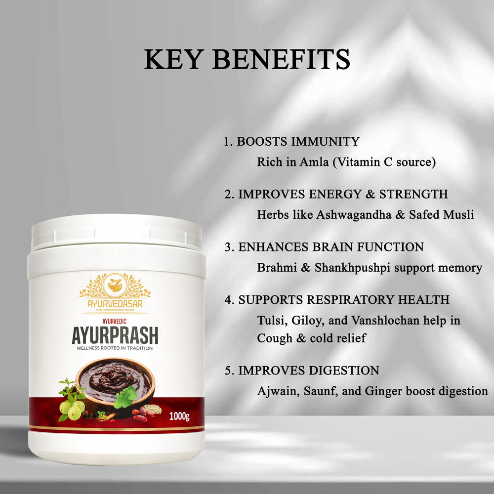 Ayurvedasar Ayurprash Premium 36-Herb Rasayana - Sugar-Free Traditional Immunity Awaleha, 1000g