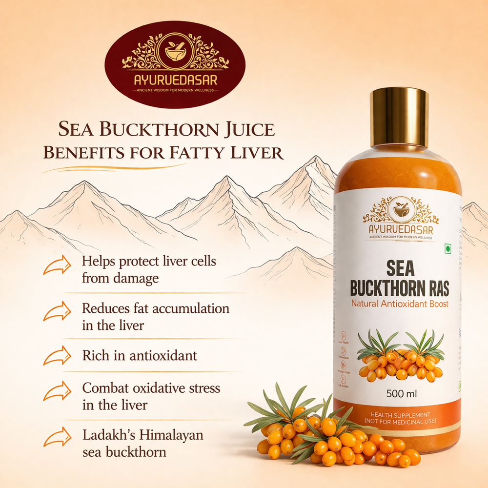 Ayurvedasar Sea Buckthorn Ras - Pure Himalayan Omega 3 6 7 9 Superfood Concentrate, 500ml