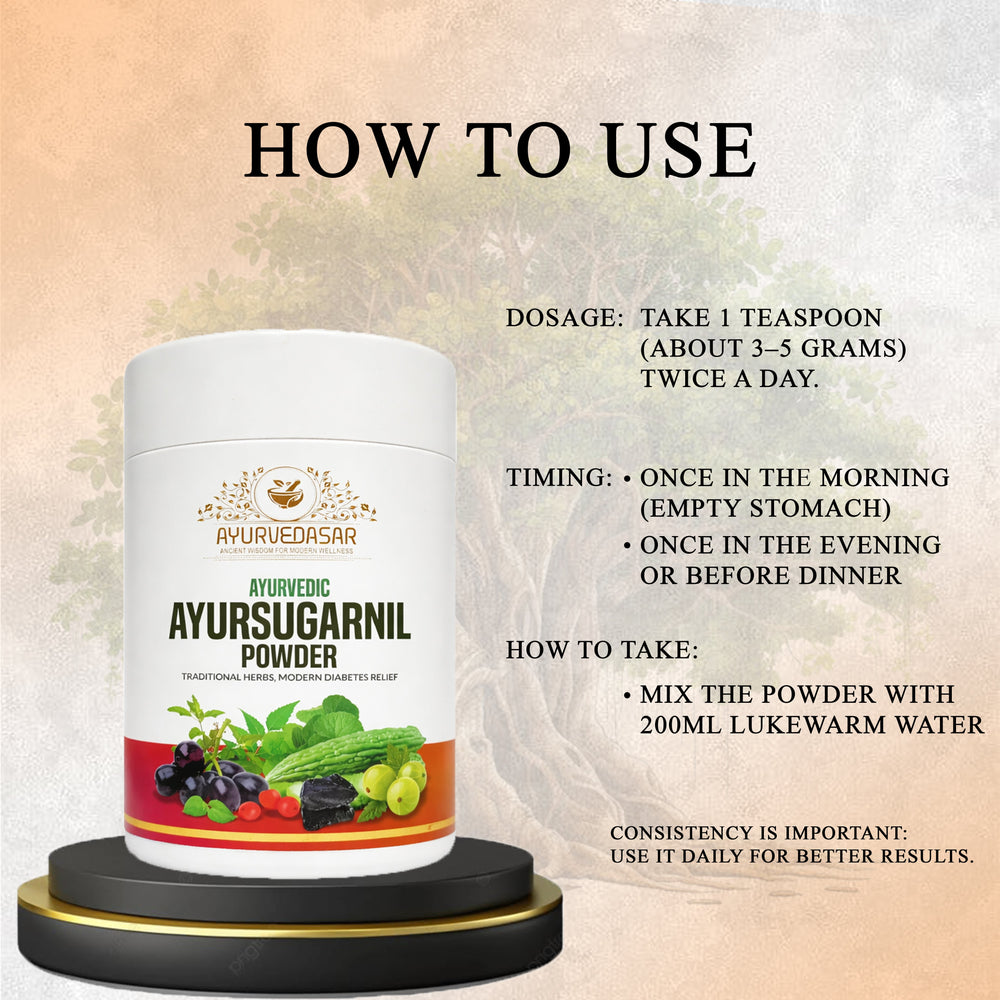Ayurvedasar Premium Ayursugarnil Powder - 18-Herb Traditional Metabolic Wellness Blend, 250g