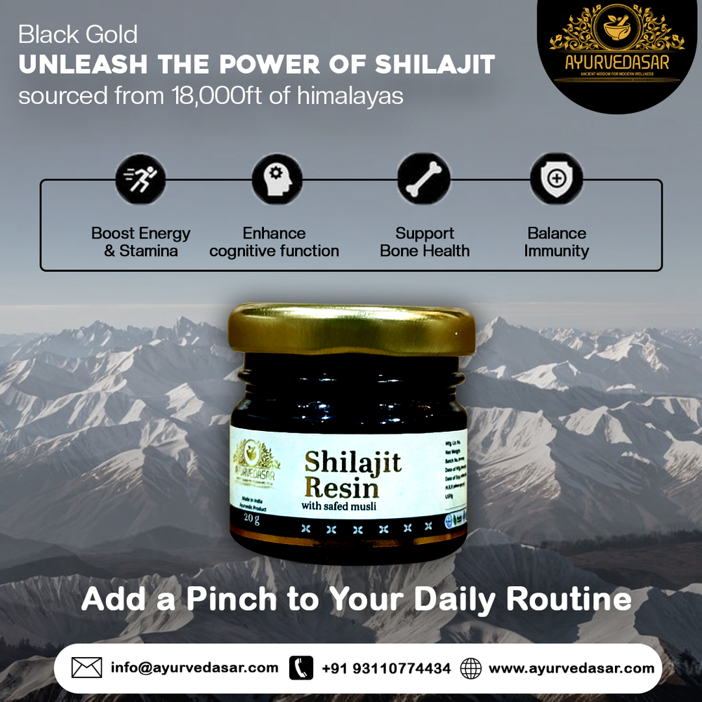 Ayurvedasar Premium Himalayan Shilajit Resin with Safed Musli - 60% Fulvic Acid, 85+ Trace Minerals, 20g