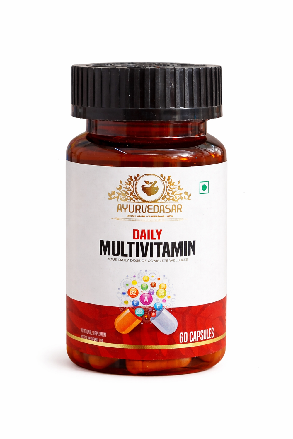 Ayurvedasar Daily Multivitamin with Chelated Minerals & Ashwagandha - 23 Nutrients, 60 Tablets