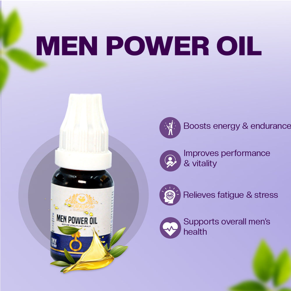 Ayurvedasar Men's Ayurvita Vitality Combo - Daily Stamina, Energy & Strength Support Pack (Capsules & Massage Oil)