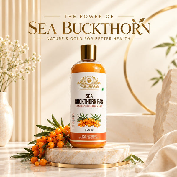 Ayurvedasar Sea Buckthorn Ras - Pure Himalayan Omega 3 6 7 9 Superfood Concentrate, 500ml