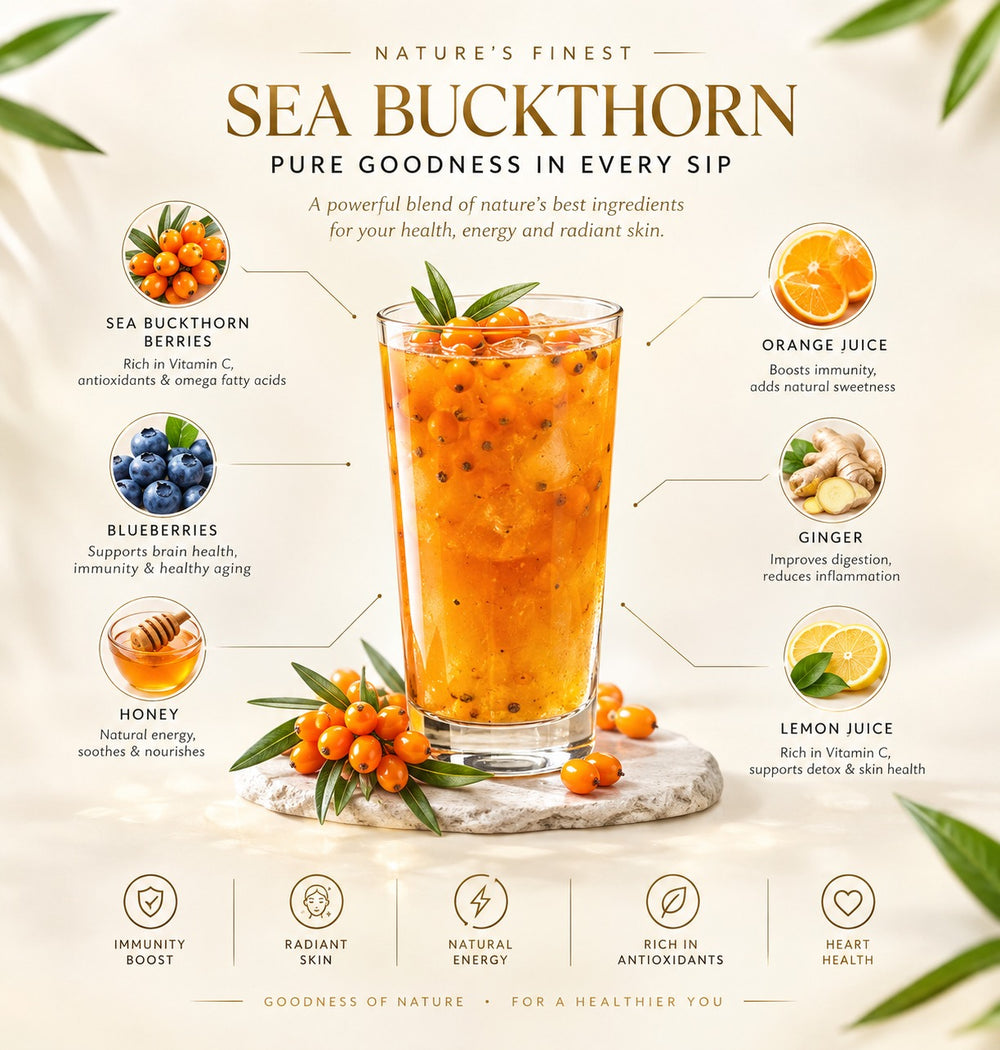 Ayurvedasar Sea Buckthorn Ras - Pure Himalayan Omega 3 6 7 9 Superfood Concentrate, 500ml